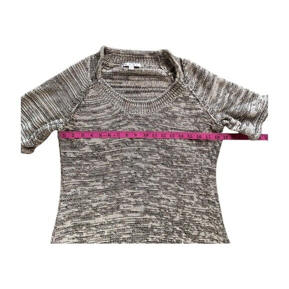 Cabi Womens Knit Sweater Marbled Short Sleeve Tunic Scoop Neck Chunky| M - Picture 4 of 8